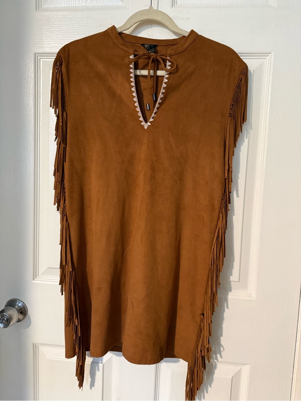 Forever 21 Fringed Suede-Look Tunic in Rich Cognac size S #westernstyle - Picture 3 of 3